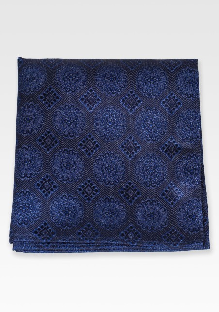 Medallion Designer Hanky in Navy