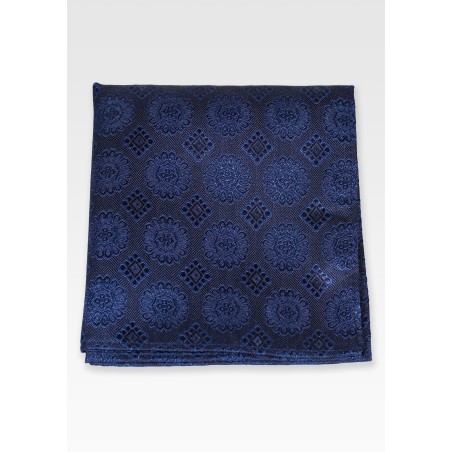 Medallion Designer Hanky in Navy