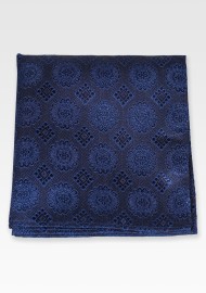 Medallion Designer Hanky in Navy