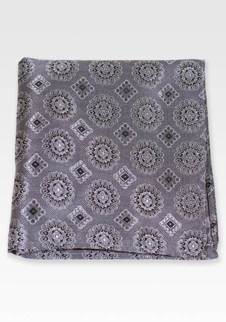 Medallion Designer Hanky in Silver