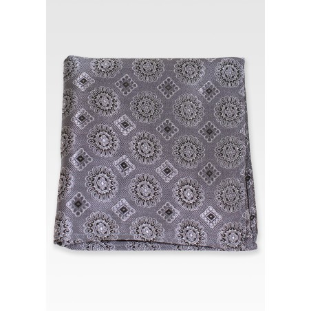 Medallion Designer Hanky in Silver