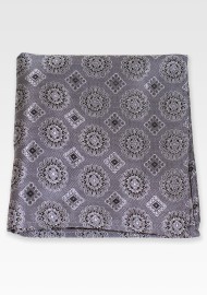 Medallion Designer Hanky in Silver