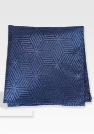 Geometric Print Pocket Square in Denim Blue