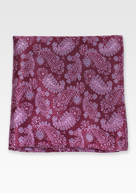Wine Red Paisley Suit Hanky