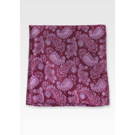 Wine Red Paisley Suit Hanky