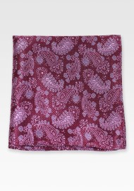 Wine Red Paisley Suit Hanky