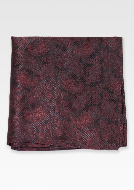 Rosewood Paisley Pocket Square
