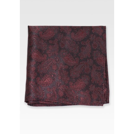 Rosewood Paisley Pocket Square