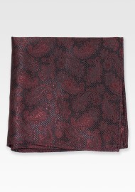 Rosewood Paisley Pocket Square