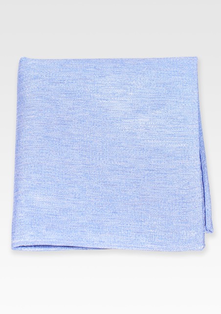 Sky Blue Linen Texture Pocket Square