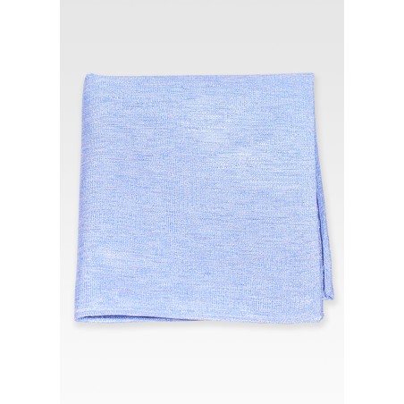 Sky Blue Linen Texture Pocket Square