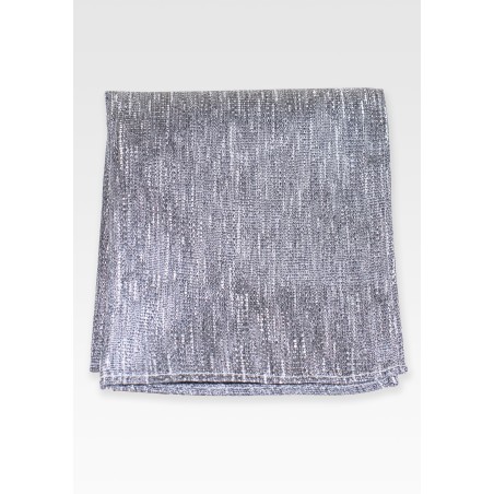 Stone Gray Linen Textured Pocket Square