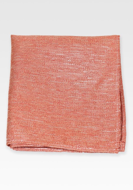 Linen Texture Pocket Square in Sundial Orange