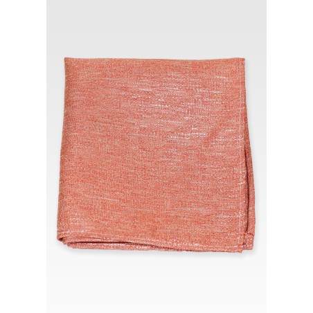 Linen Texture Pocket Square in Sundial Orange