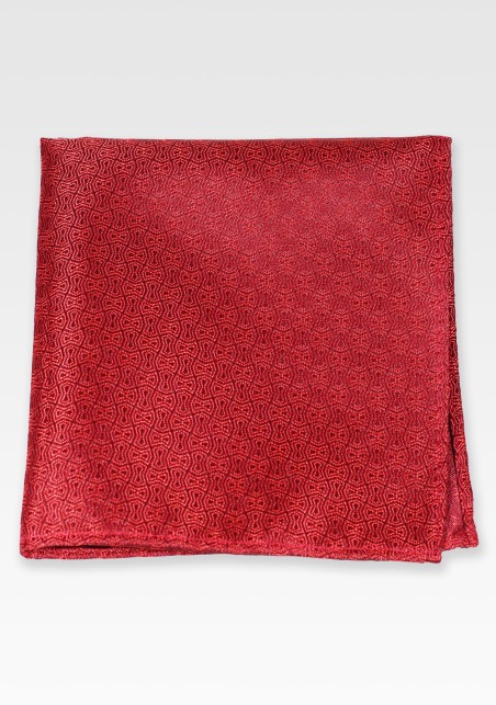 Geo Check Hanky in Cherry Red