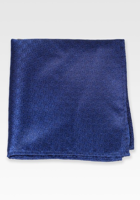 Geo Check Hanky in Dark Navy
