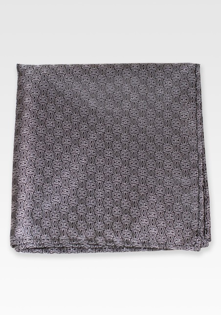 Geo Check Hanky in Steel Gray