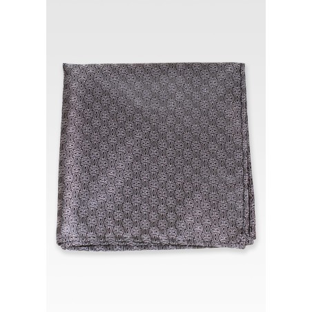 Geo Check Hanky in Steel Gray