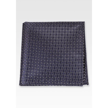 Patterned Pocket Square in Dark Charcoal Gray
