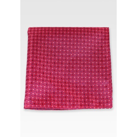 Patterned Pocket Square in Crimson