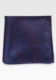 Patterned Pocket Square in Midnight Navy