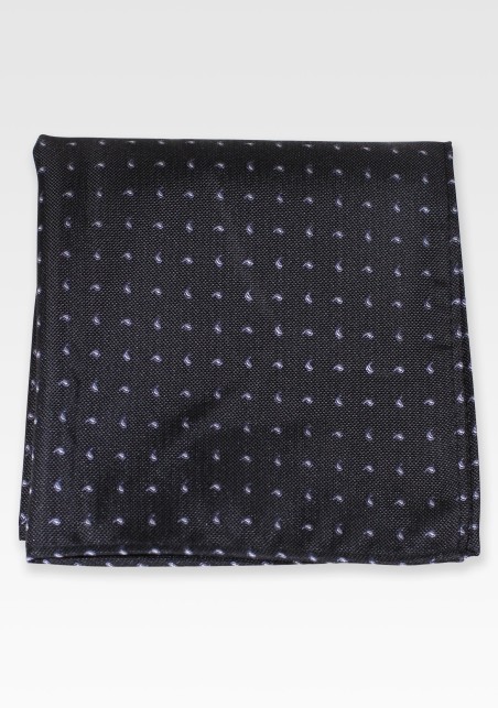 Black Micro Paisley Pocket Square