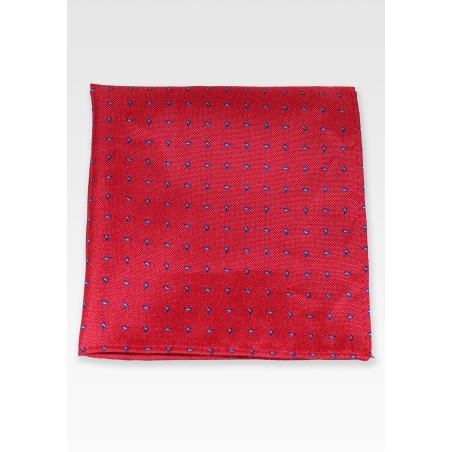 Cherry Red Micro Paisley Pocket Square