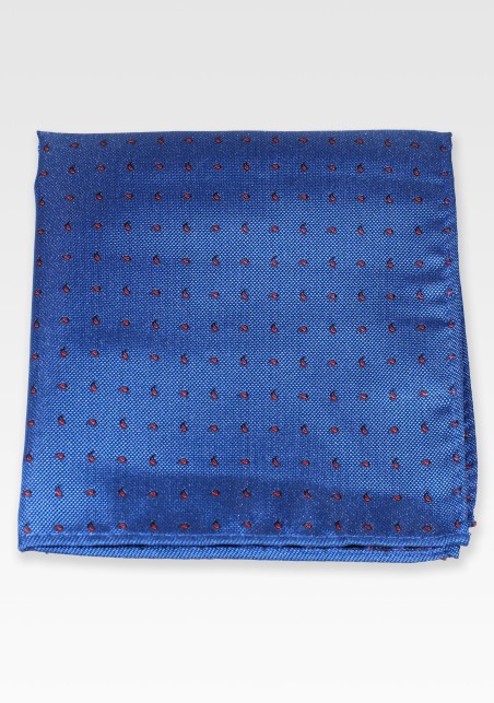 Royal Blue Micro Paisley Pocket Square