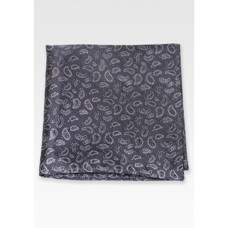 Paisley Hanky in Black and Gray