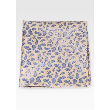Golden Paisley Pocket Square