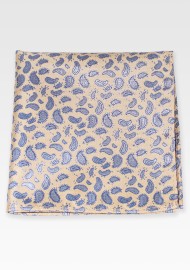 Golden Paisley Pocket Square