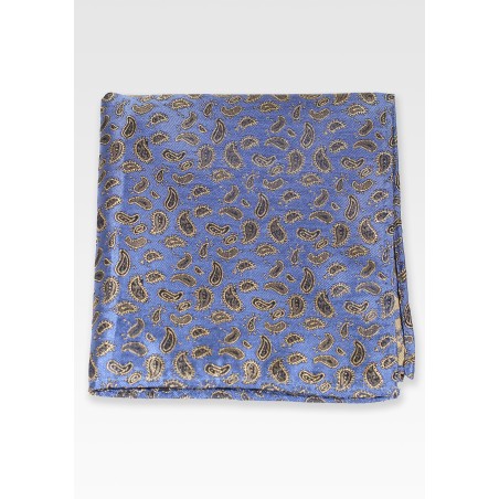 Steel Blue Paisley Suit Hanky