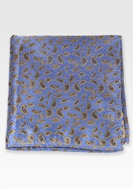 Steel Blue Paisley Suit Hanky