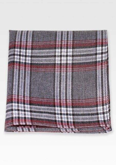 Tartan Check Hanky in Grays
