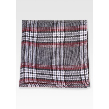 Tartan Check Hanky in Grays