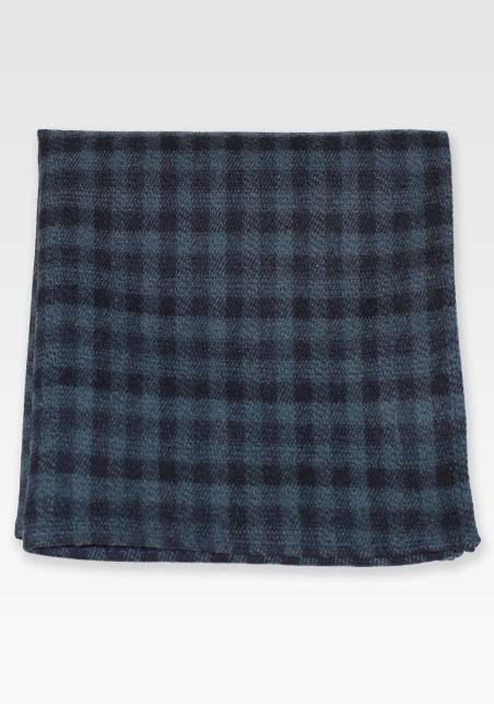 Gingham Check Hanky in Hunter Green and Black