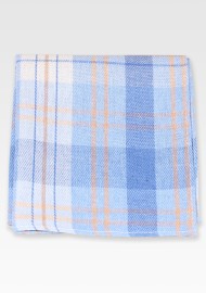 Madras Check Pocket Square in Light Blue