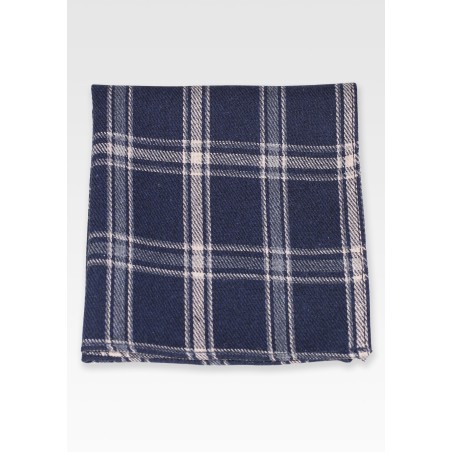Window Pane Check Pocket Square in Black and Gray