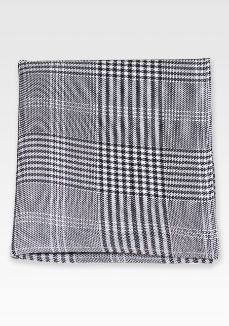 Pocket Square with Prince of Wales Check