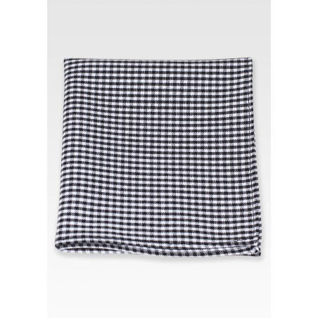 Micro Check Cotton Hanky in Black and White