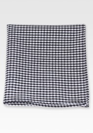Micro Check Cotton Hanky in Black and White