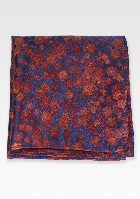 Cinnamon Spice Floral Pocket Square
