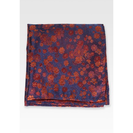 Cinnamon Spice Floral Pocket Square