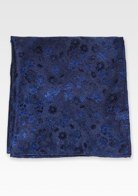 Navy Floral Suit Hanky