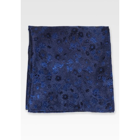 Navy Floral Suit Hanky