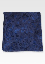 Navy Floral Suit Hanky