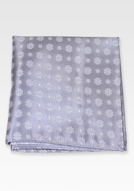 Woven Pocket Square in Elegant Silver
