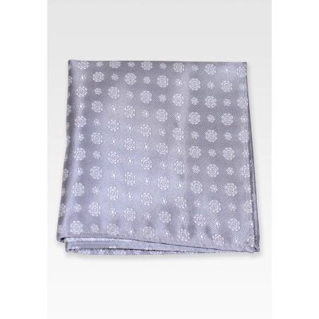 Woven Pocket Square in Elegant Silver