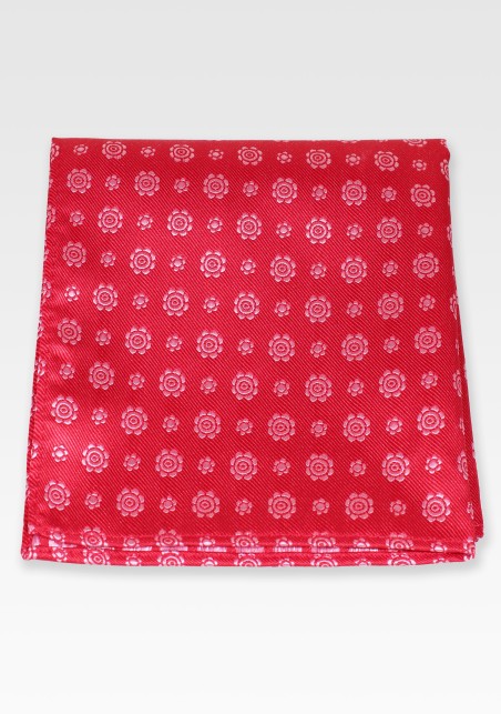 Woven Pocket Square in Cherry Red
