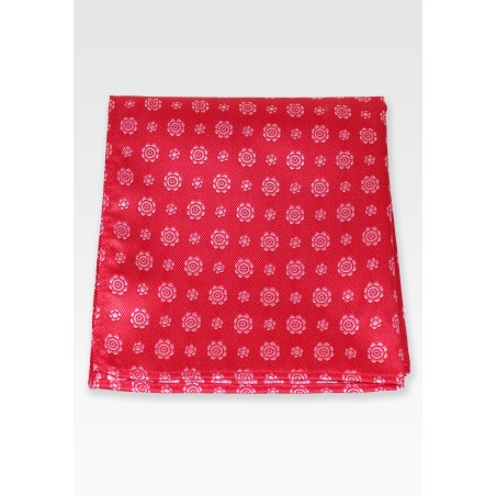 Woven Pocket Square in Cherry Red